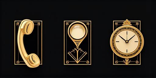 Iconos de contacto con estilo Art Decó